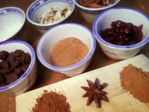 Flavors to Add to Oatmeal: Coconut, Sliced Almonds, Pecans, Chocolate Chips, Brown Sugar, Dried Cranberries, Nutmeg, Star Anise and Cinnamon