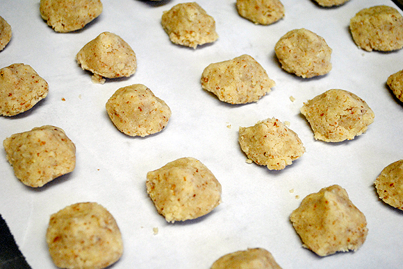 Salted Almond Cookies before baking in the oven.