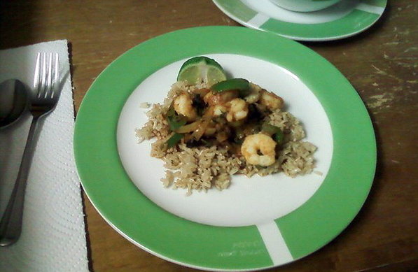 Thai Curry Shrimp with Roasted Eggplant