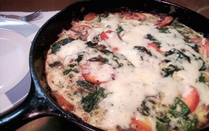 Frittata with Baby Spinach, Sweet Potatoes, Young Fontina Cheese, Red Onions and Fresh Rosemary 2010 April 3