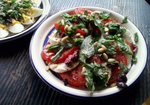 Tomatoes, Fresh Mozzerella and Basil Salad