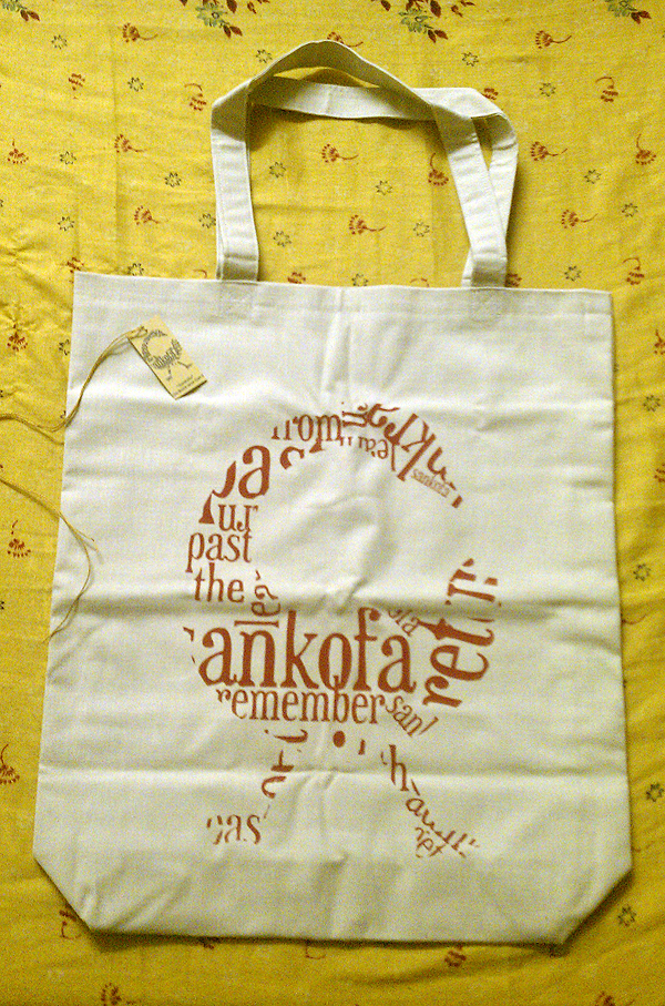 Hand-Sewn and Printed Sankofa bag from JesPlayin.etsy.com