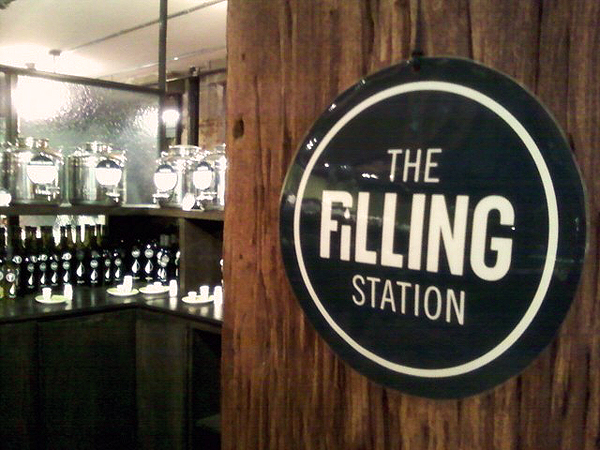 The Filling Station is located in the Chelsea Market, NYC.