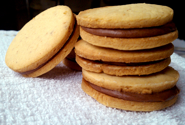 Peanut Butter Cookie and Chocolate Cream Sandwich