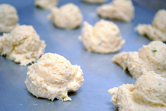Cornmeal Lime Cookies before being placed in the oven.