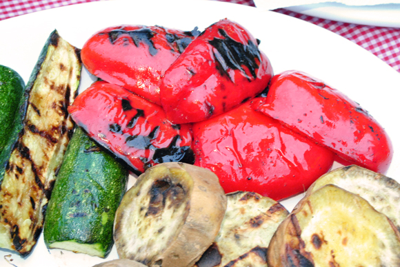 Various grilled vegetables ready to serve
