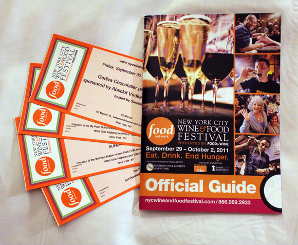 Janelle's tickets and catalog to New York City's Wine and Food Festival