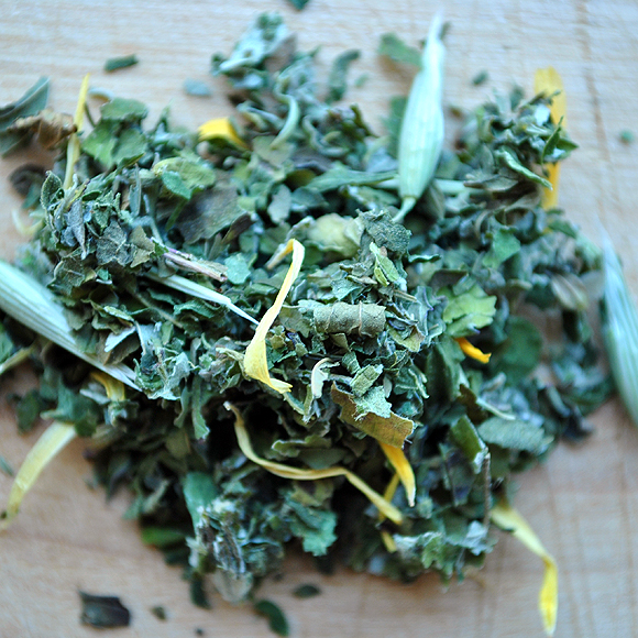 Rejuvenation Tea with herbs from Zack Woods Herb Farm. Purchase online at TheMeaningofTea.com.