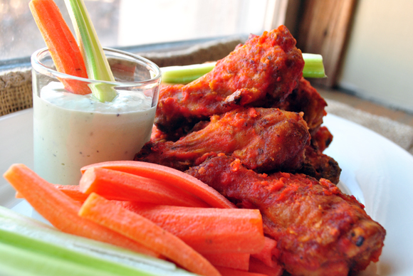 Roast Red Pepper Chili Buffalo Wings marinated in Beer