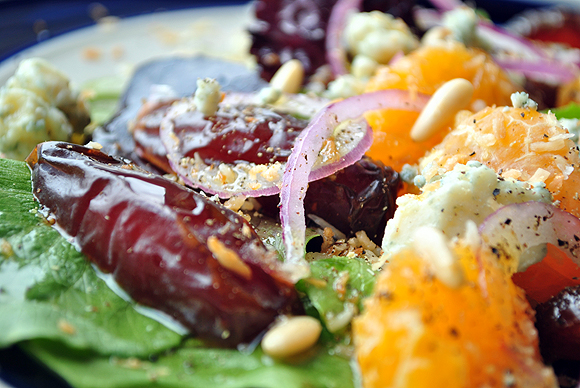 A Sweet Salad of Medjool Date, Oranges and Gorgonzola Cheese