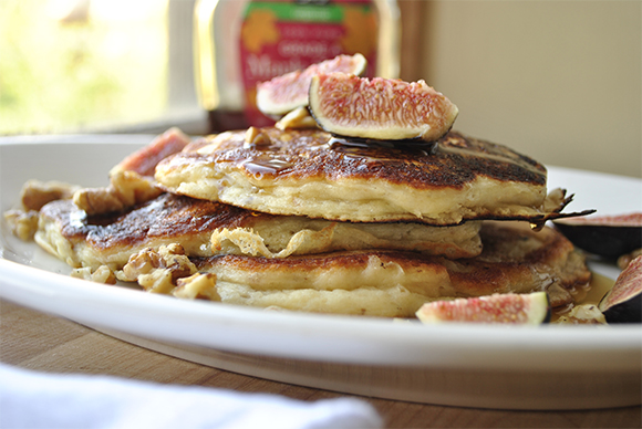 Buttermilk Pancakes with Walnuts and Figs