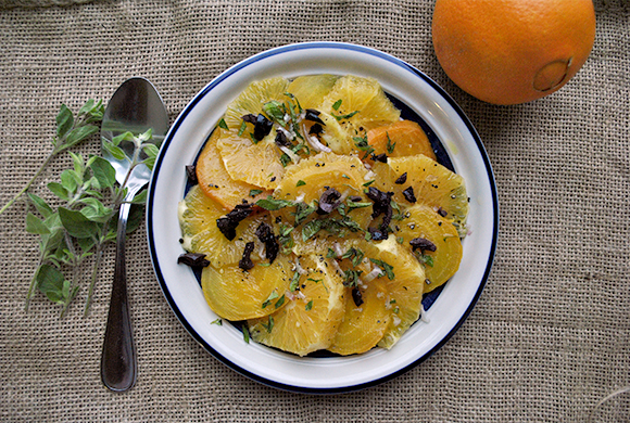 Orange and Yellow Beet Salad with Kalamata Olives and Oregano