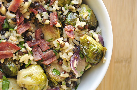 Roast Brussel Sprouts and Wild Brown Rice