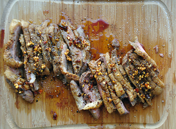 Seared Duck Breast with Bryant Terry's Chile Garlic Oil