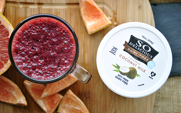 Grapefruit Blueberry Smoothie with So Delicious Cultured Yogurt