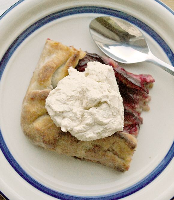 Ginger Almond Plum Galette with fresh Whipped Cream