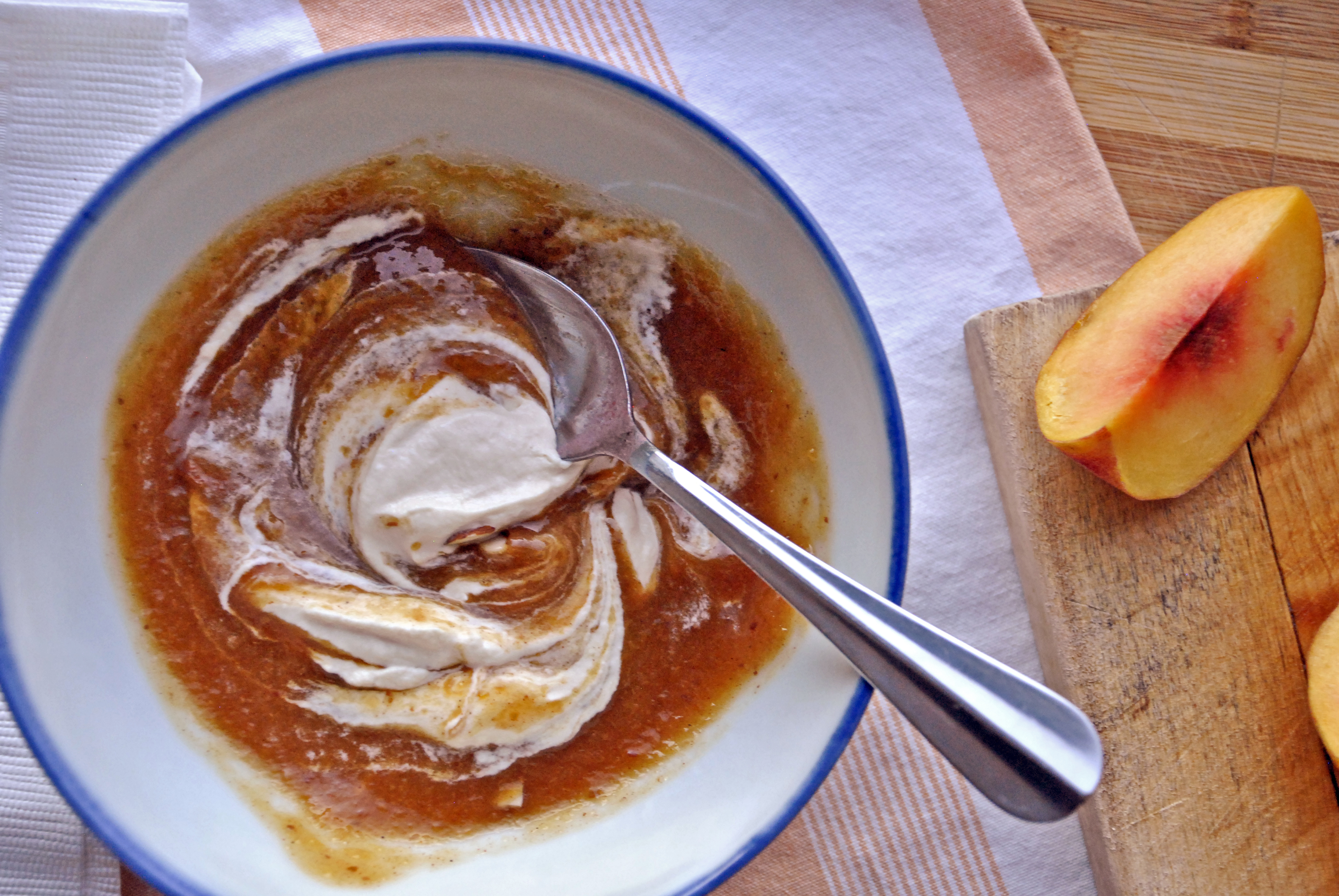 Peach Soup with Vanilla Whipped Cream