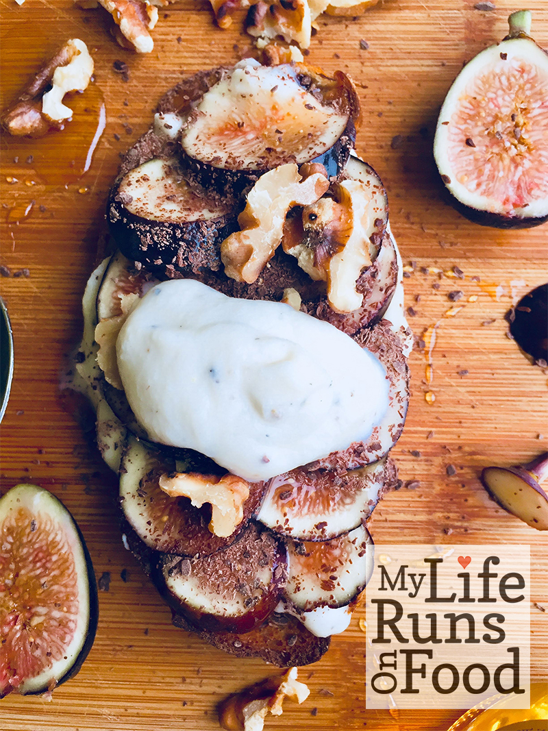 Honey Ricotta Toast with Figs and Shaved Chocolate