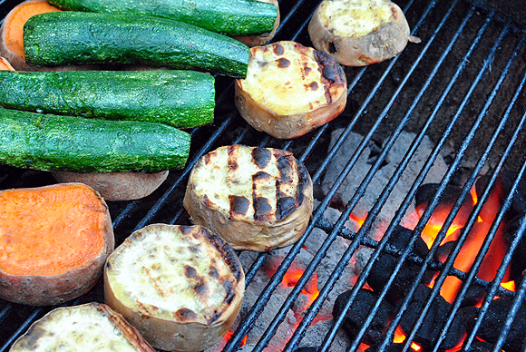 Zucchini and Sweet Potatoes on the grill